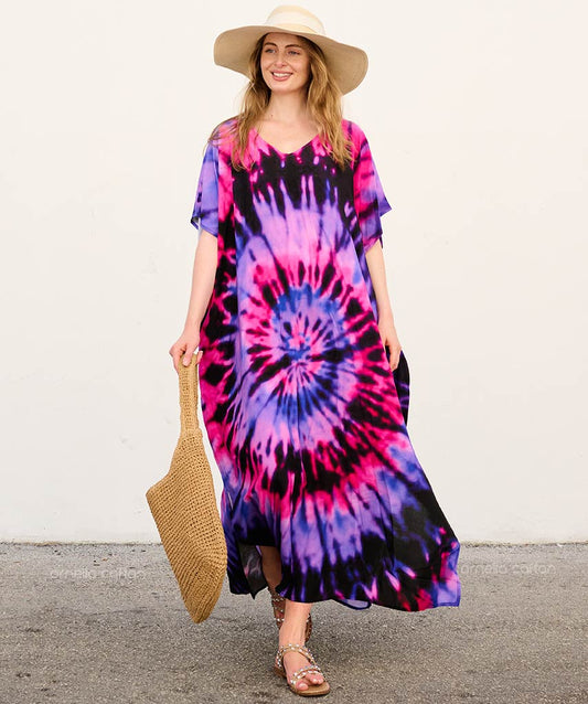 Lucille™ – Solmuvärjätty oversize-maksimekko