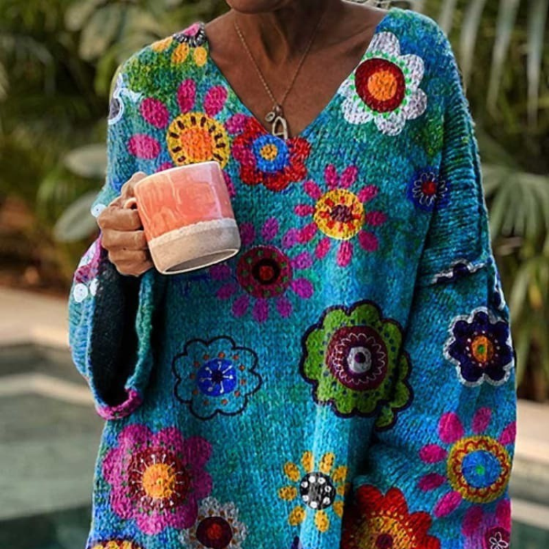 Ansa™ - Boho Pitkä Neulepusero