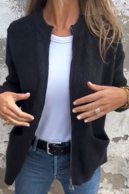 Geraldine™ – Talvinen vetoketjullinen neuletakki
