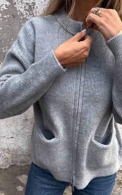 Geraldine™ – Talvinen vetoketjullinen neuletakki
